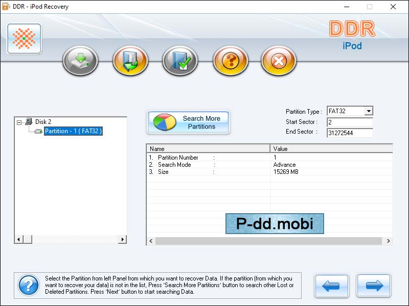 Screenshot vom Programm: iPod songs Rescue Software