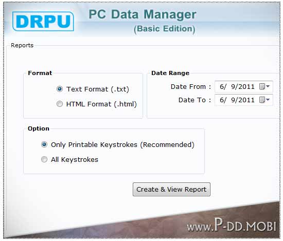 Screenshot of Professional Keylogger