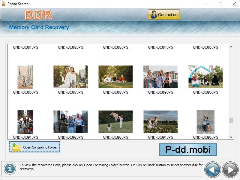 SD Memory Card Recovery screen shot