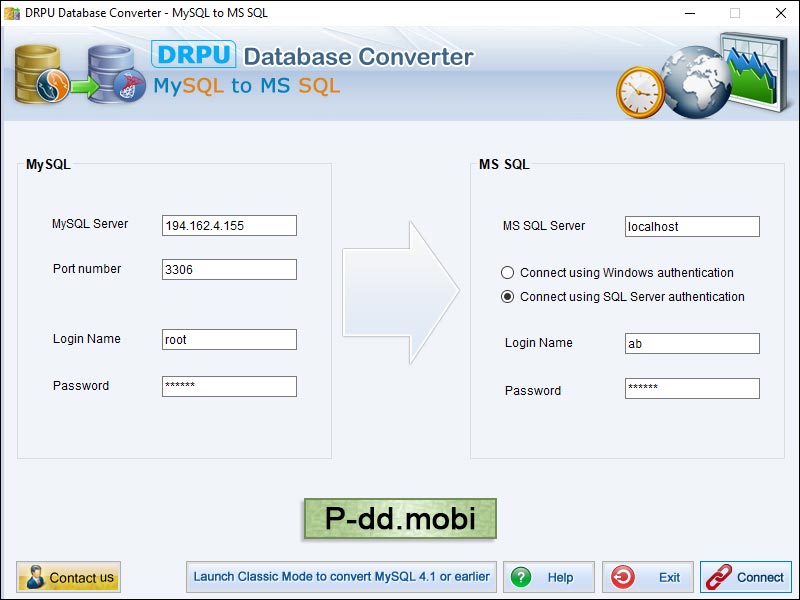 MySQL to MSSQL Conversion Tool 2.0.1.5