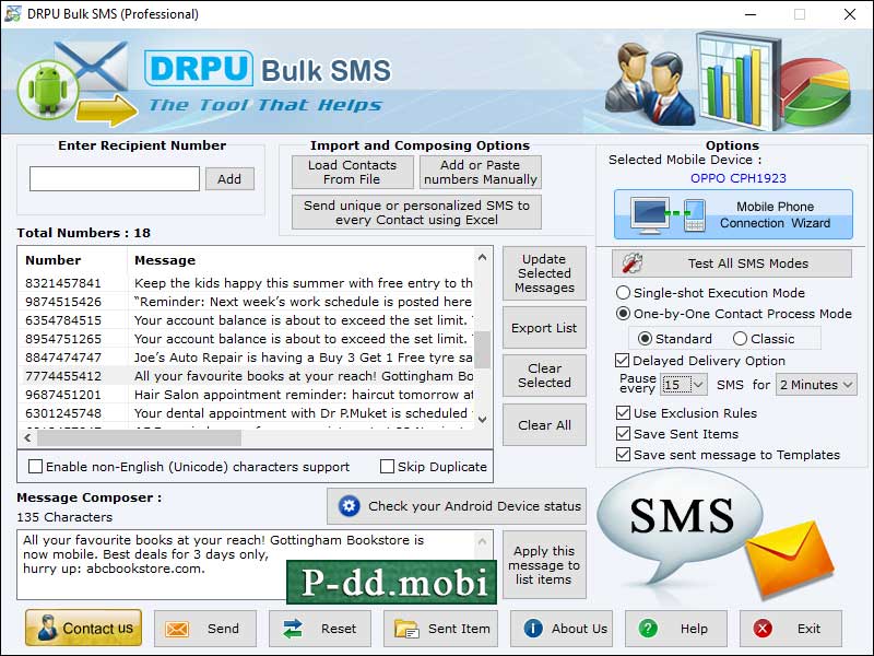 Instant SMS Messaging Software screen shot