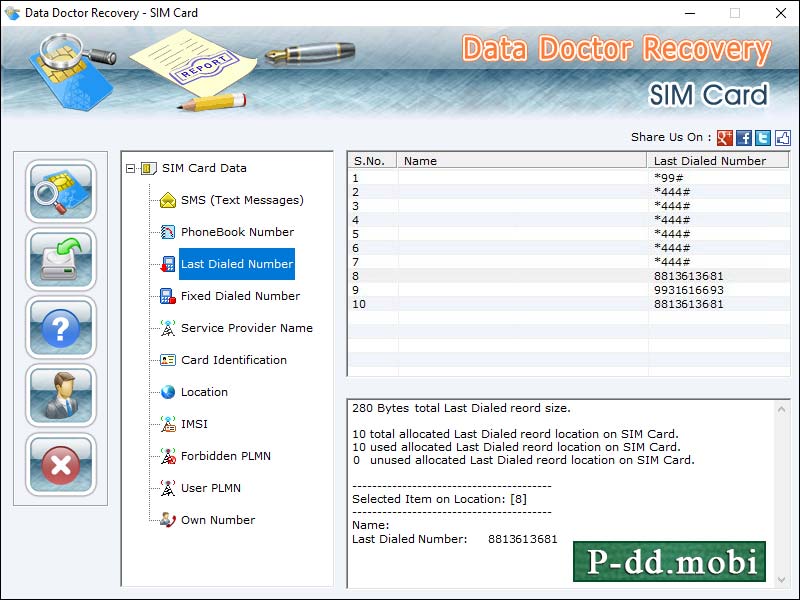 Cell Phone SIM Card Recovery screen shot