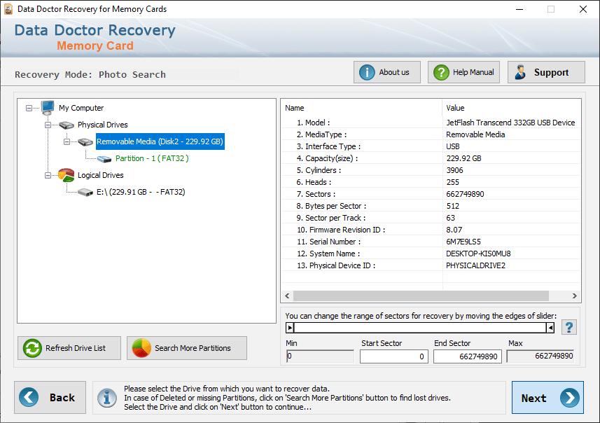 Select partition