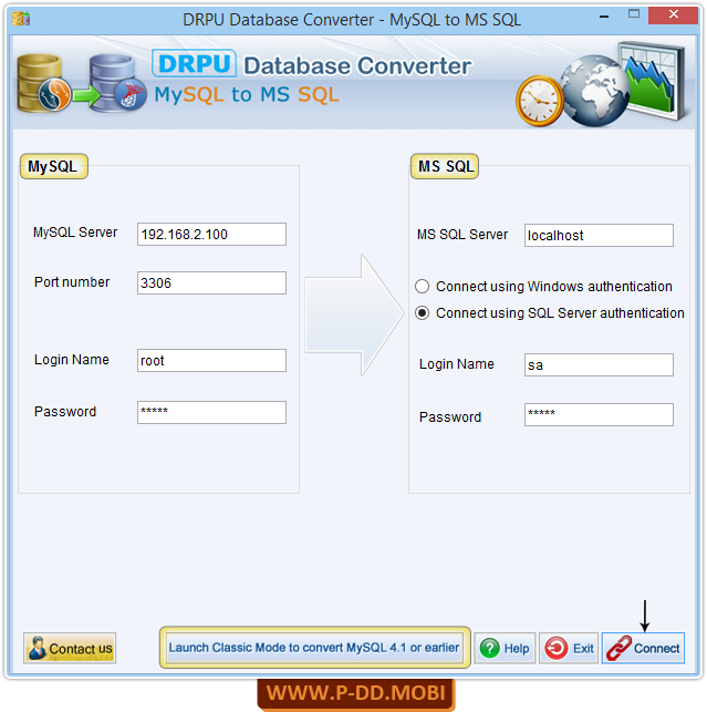 MySQL to MSSQL Database Converter