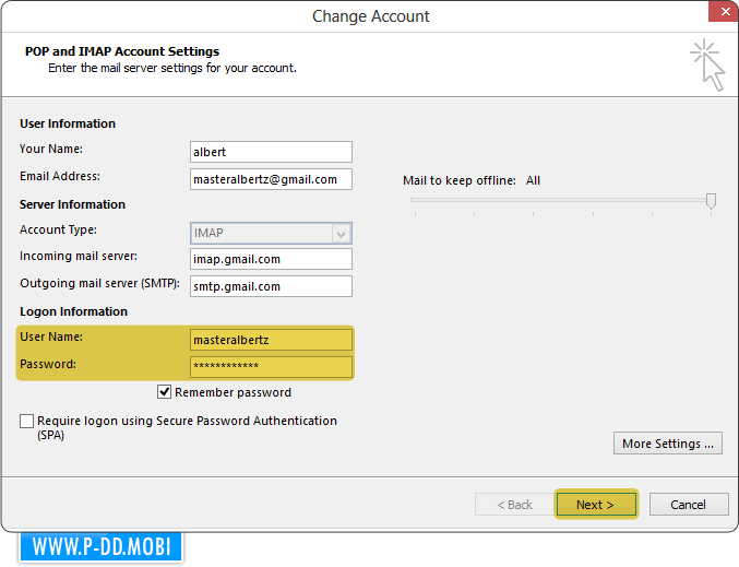 Change account