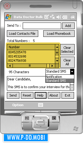 Pocket PC to Mobile Bulk SMS