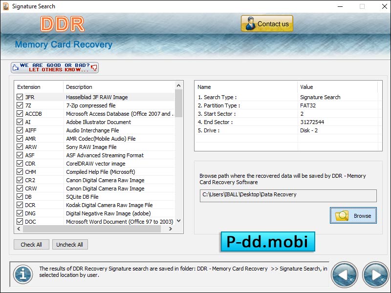 Screenshot of Memory Card Photo Recovery