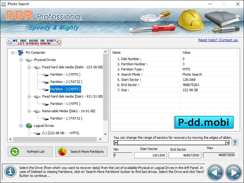 Screenshot of Download Memory Card Recovery Software