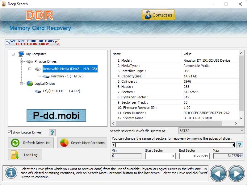 Screenshot of Card Data Recovery 4.8.3.1