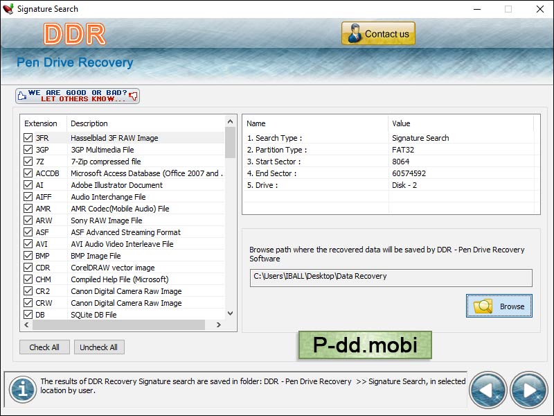 Screenshot of Memory Stick Restore