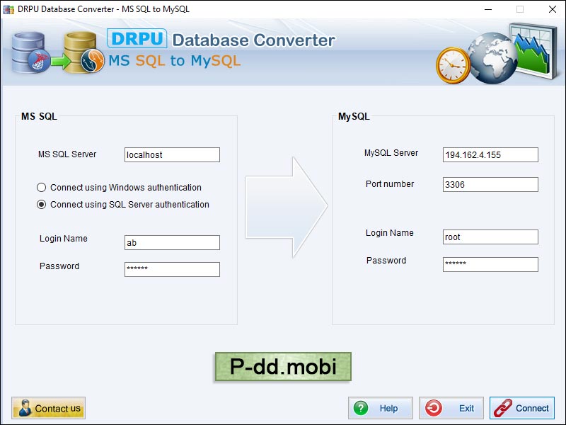 Screenshot of Migrate MSSQL MySQL